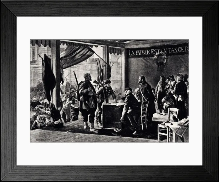Framed Print : FRANCE 1870: THE ENROLLMENT OF VOLUNTEERS (La patrie est en danger Framed Print : FRANCE 1870: THE ENROLLMENT OF VOLUNTEERS (La patrie est en danger