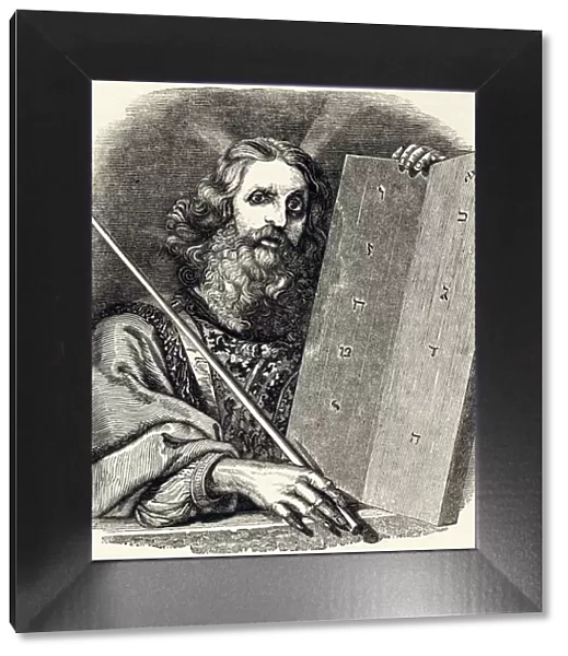 Moses. ' Moses with the tables of the law, engraved by Deut.V
