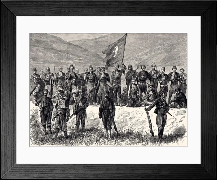 Framed Print : 1877 : WITH THE TURKS BEFORE PLEVNA-WAITING FOR THE ATTACK -XXXL with lots of details