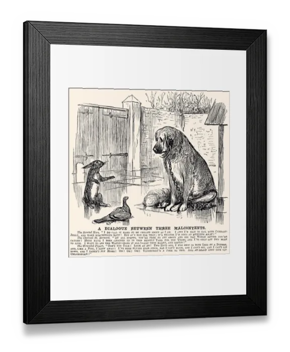 Framed Print : A DIALOGUE BETWEEN THREE ANIMALS Framed Print : A DIALOGUE BETWEEN THREE ANIMALS
