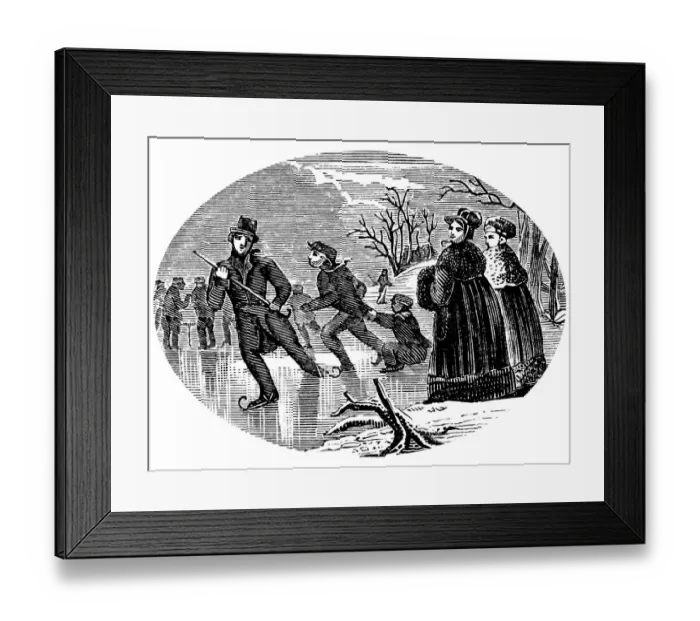 Framed Print : Ice Skating, 19th Century
