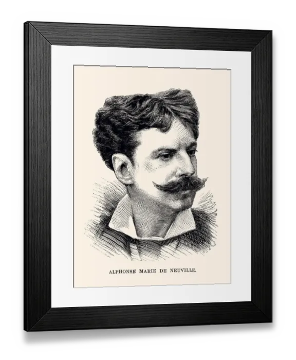 Framed Print : ALPHONSE MARIE DE NEUVILLE, Illustrator and military artist (XXXL with lots of details)