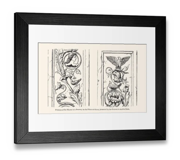 Framed Print : PORTIONS OF THE PILASTER OF A DOORWAY IN THE PALACE AT GENOA Framed Print : PORTIONS OF THE PILASTER OF A DOORWAY IN THE PALACE AT GENOA