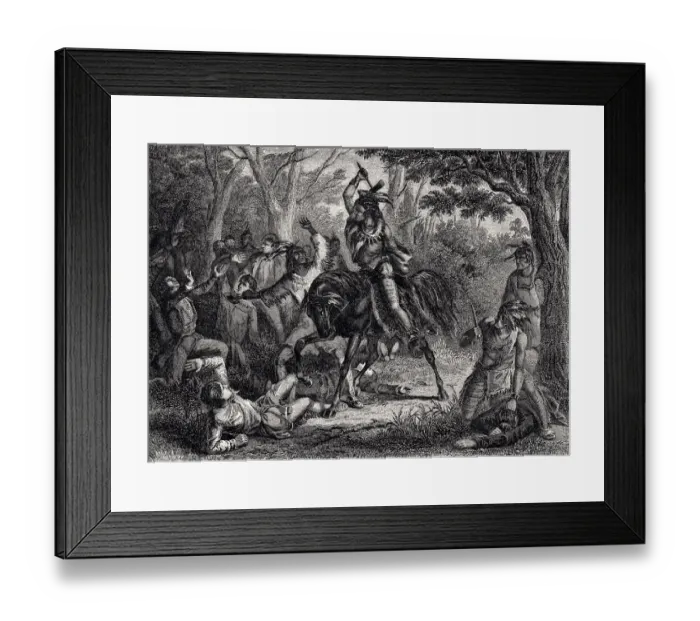 Framed Print : TECUMSEH DEFENDS THE WHITES... -XXXL with lots of details Framed Print : TECUMSEH DEFENDS THE WHITES... -XXXL with lots of details