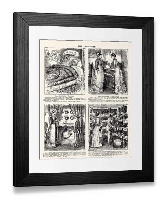 Framed Print : 1878 : THE TELEPHONE (XXXL) Framed Print : 1878 : THE TELEPHONE (XXXL)