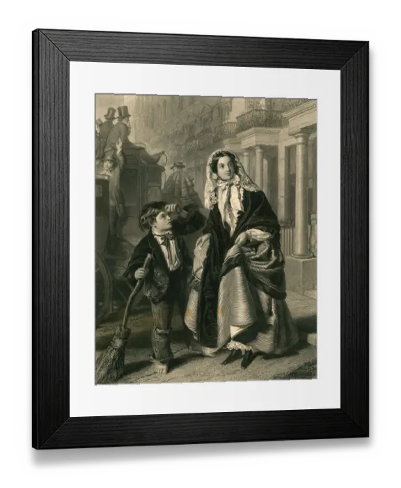Framed Print : The crossing sweeper Framed Print : The crossing sweeper