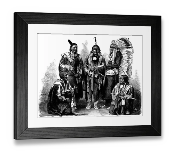 Framed Print : Sioux. A Group of Sioux indians.Engraved and published in the Story a Great Framed Print : Sioux. A Group of Sioux indians.Engraved and published in the Story a Great