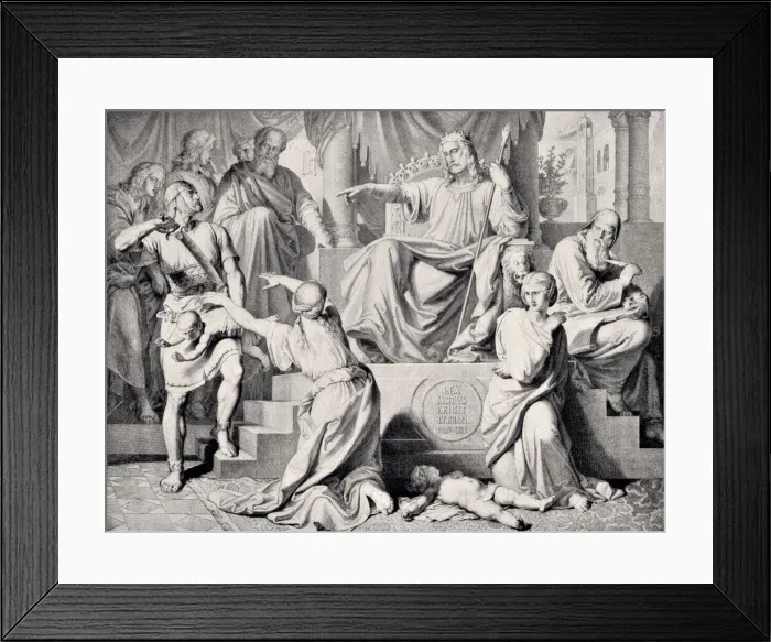 Framed Print : JUDGMENT OF SOLOMON -XXXL with lots of details Framed Print : JUDGMENT OF SOLOMON -XXXL with lots of details
