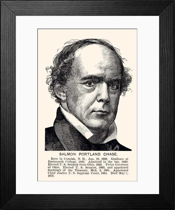 Framed Print : SALMON PORTLAND CHASE, US POLITICIAN... -XXXL with lots of details Framed Print : SALMON PORTLAND CHASE, US POLITICIAN... -XXXL with lots of details