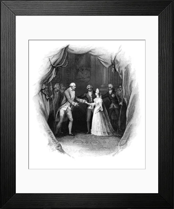 Framed Print : King George III with the Princess Charlotte of Mecklenburg-Strelitz Framed Print : King George III with the Princess Charlotte of Mecklenburg-Strelitz