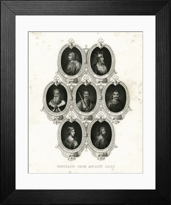 Framed Print : Kings portraits from coins Framed Print : Kings portraits from coins