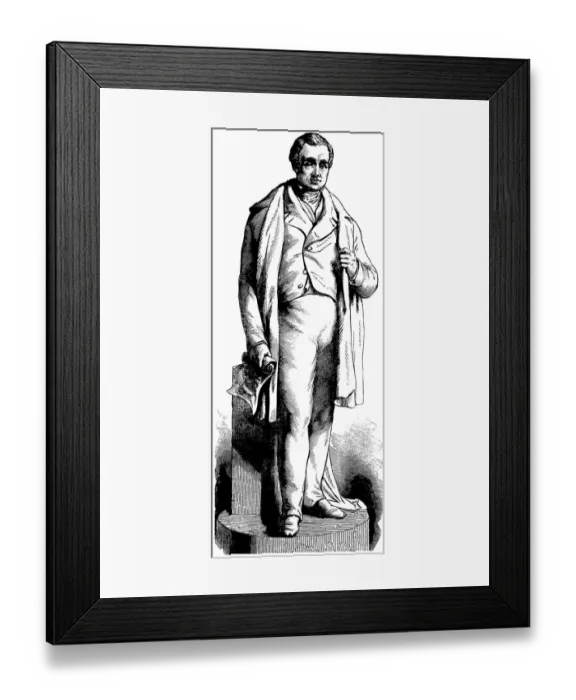 Framed Print : Statue of railway pioneer George Stephenson The Illustrated London News Framed Print : Statue of railway pioneer George Stephenson The Illustrated London News
