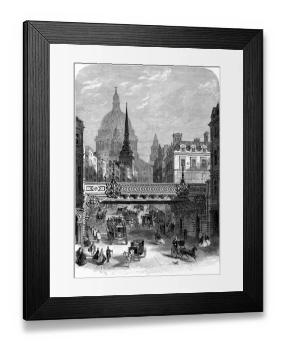 Framed Print : Ludgate Hill railway bridge, St Pauls Cathedral, Illustrated London News Framed Print : Ludgate Hill railway bridge, St Pauls Cathedral, Illustrated London News