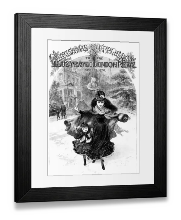 Framed Print : Running girls - Illustrated London News Christmas 1870 cover Framed Print : Running girls - Illustrated London News Christmas 1870 cover