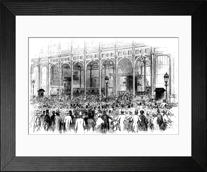 Framed Print : Queuing on Shilling Day, The Great Exhibition (Illustrated London News) Framed Print : Queuing on Shilling Day, The Great Exhibition (Illustrated London News)