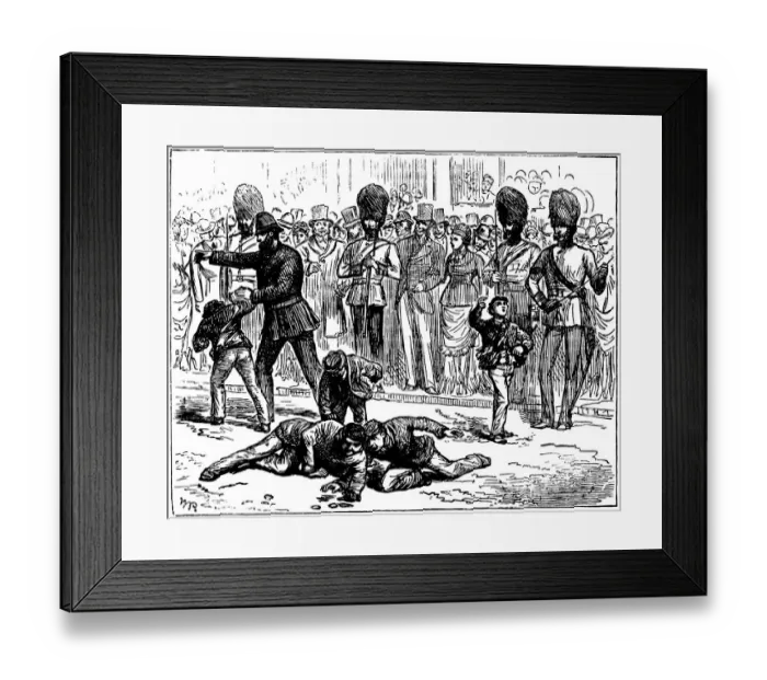 Framed Print : Men scrambling for pence in street, 1876, Illustrated London News Framed Print : Men scrambling for pence in street, 1876, Illustrated London News