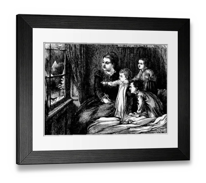 Framed Print : Victorian family on Christmas Eve - The Illustrated London News Framed Print : Victorian family on Christmas Eve - The Illustrated London News