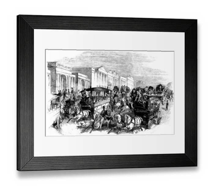 Framed Print : Arriving for Shilling Day, The Great Exhibition (Illustrated London News) Framed Print : Arriving for Shilling Day, The Great Exhibition (Illustrated London News)