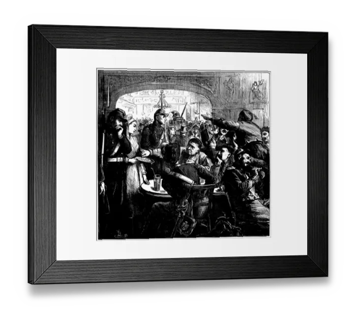 Framed Print : Charity colection for the injured 1870 - Illustrated London News