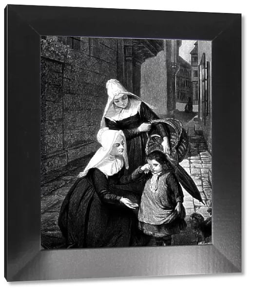 Lost girl helped by two nuns - Illustrated London News