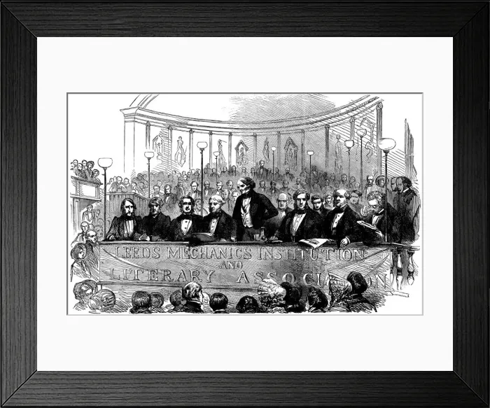 Framed Print : Lord John Russell, meeting of Victorian gentlemen, Illustrated London News