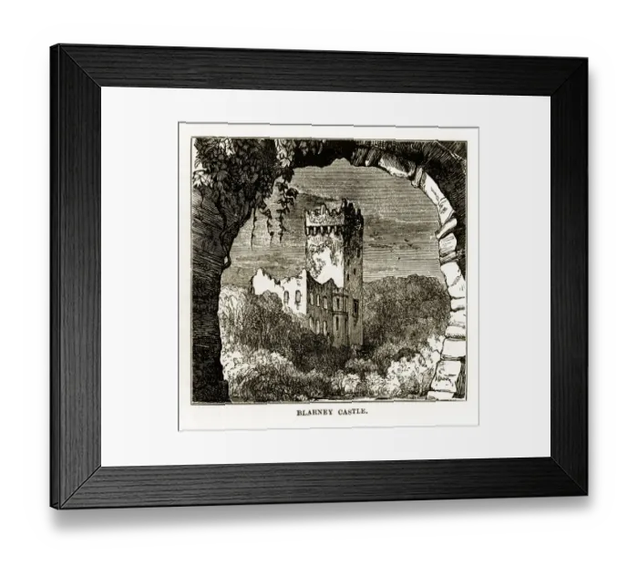 Framed Print : Cork, Blarney Castle, County Cork, Ireland Victorian Engraving, 1840 Framed Print : Cork, Blarney Castle, County Cork, Ireland Victorian Engraving, 1840