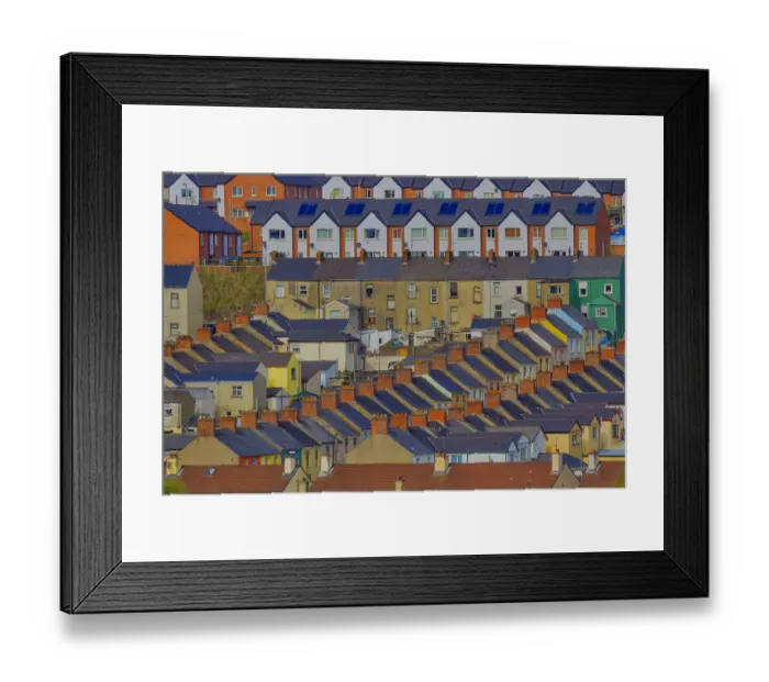 Framed Print : Old houses, Derry, Northern Ireland, United Kingdom