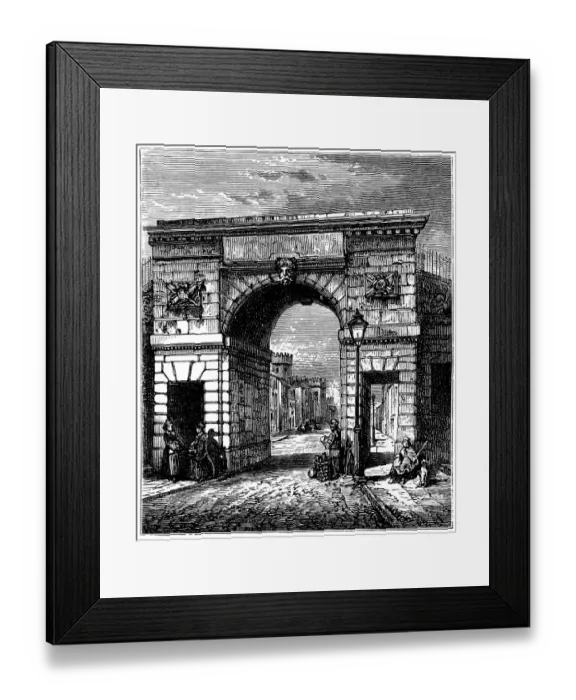 Framed Print : Bishops Gate in Londonderry, Northern Ireland - 19th Century Framed Print : Bishops Gate in Londonderry, Northern Ireland - 19th Century