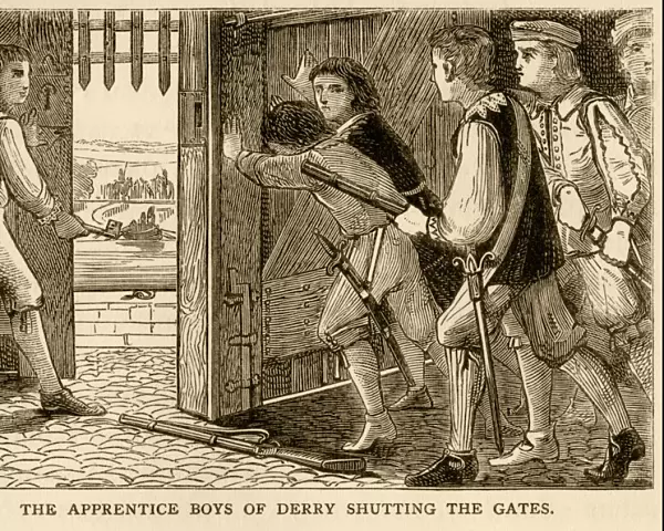 The apprentice boys of Derry shutting the gates