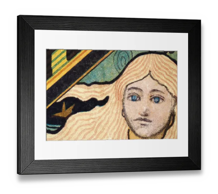 Framed Print : Art Nouveau Vintage illustration, Portrait of woman with long blond hair and blue eyes Framed Print : Art Nouveau Vintage illustration, Portrait of woman with long blond hair and blue eyes