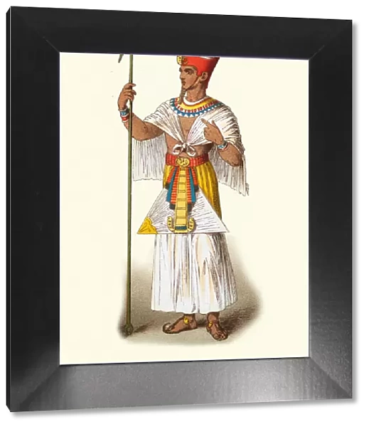 Ancient Egyptian Pharaoh, Staff, Headdress, White robes, Historic Fashion
