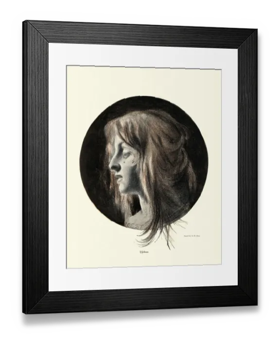 Framed Print : Portait of a young woman crying, Tears, Jugendstil, Art Nouveau Framed Print : Portait of a young woman crying, Tears, Jugendstil, Art Nouveau