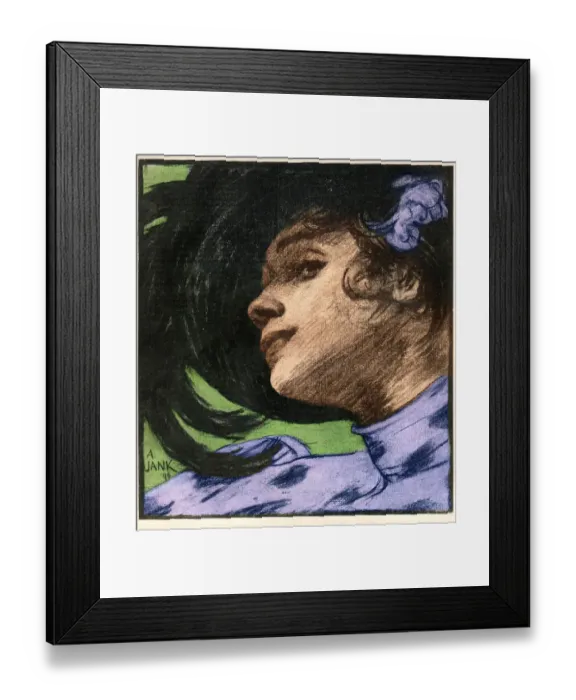 Framed Print : Young woman with hat and feathers art nouveau 1897 Framed Print : Young woman with hat and feathers art nouveau 1897