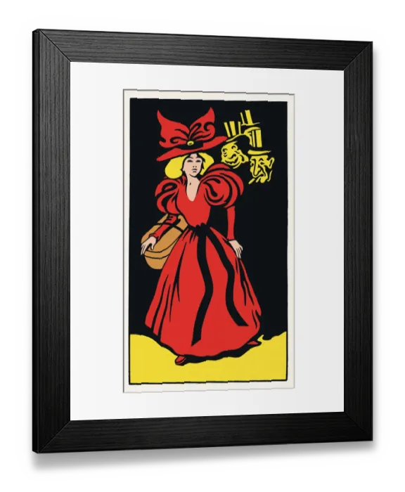 Framed Print : Woman walking at night followed by men art nouveau 1897 Framed Print : Woman walking at night followed by men art nouveau 1897