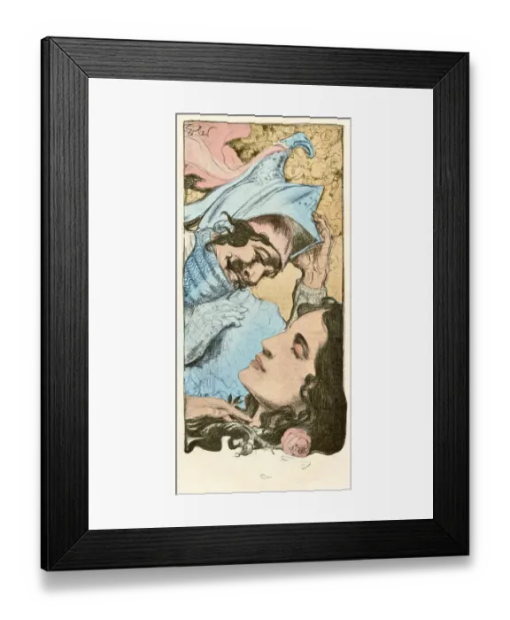 Framed Print : Sleeping beauty knight kissing princess art nouveau 1898 Framed Print : Sleeping beauty knight kissing princess art nouveau 1898