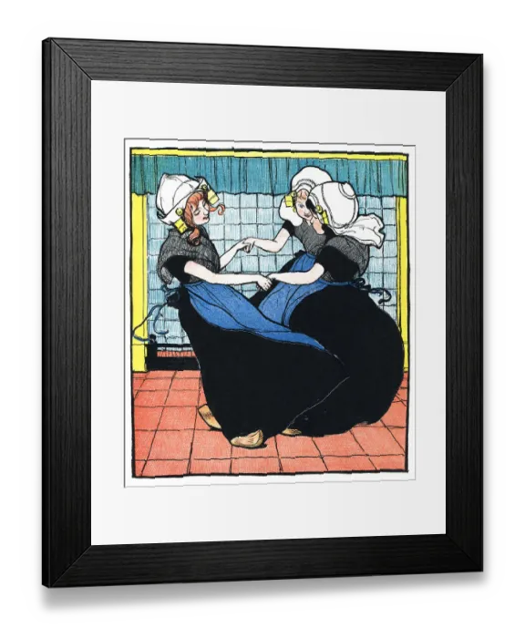 Framed Print : Three young women dancing art nouveau 1897 Framed Print : Three young women dancing art nouveau 1897