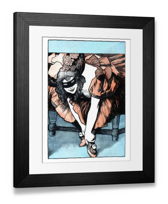 Framed Print : Young woman preparing for dancing ballet in ballroom art nouveau 1897 Framed Print : Young woman preparing for dancing ballet in ballroom art nouveau 1897
