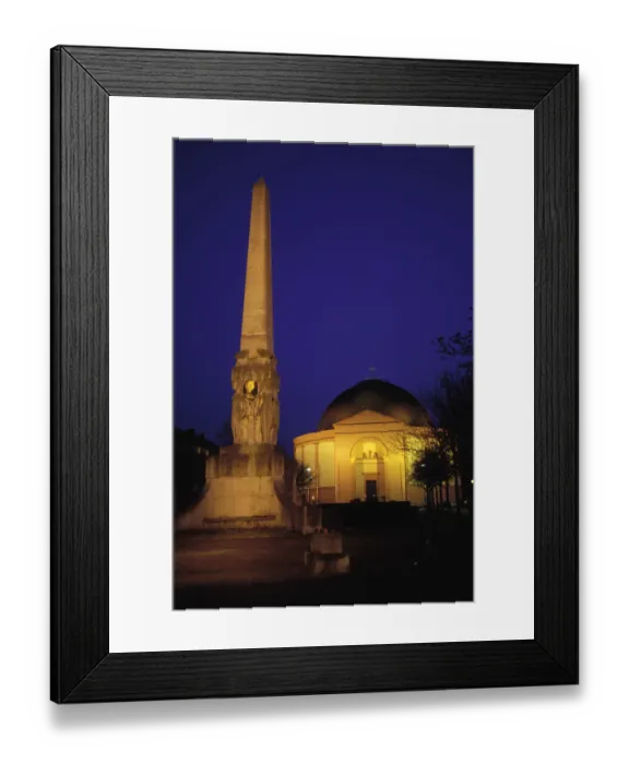 Framed Print : Germany, Darmstadt : Wilhelminenplatz with Alice- monument and Ludwigs-church, Art Deco