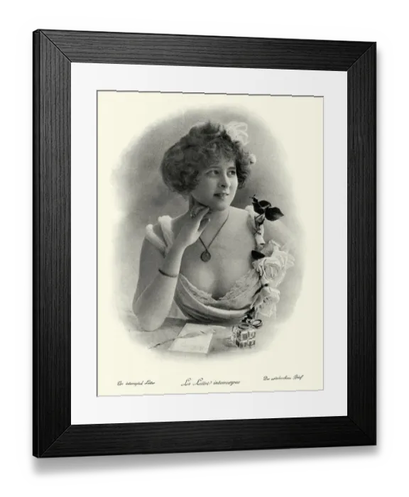 Framed Print : Belle Epoque - The Interrupted Letter 1890 Framed Print : Belle Epoque - The Interrupted Letter 1890
