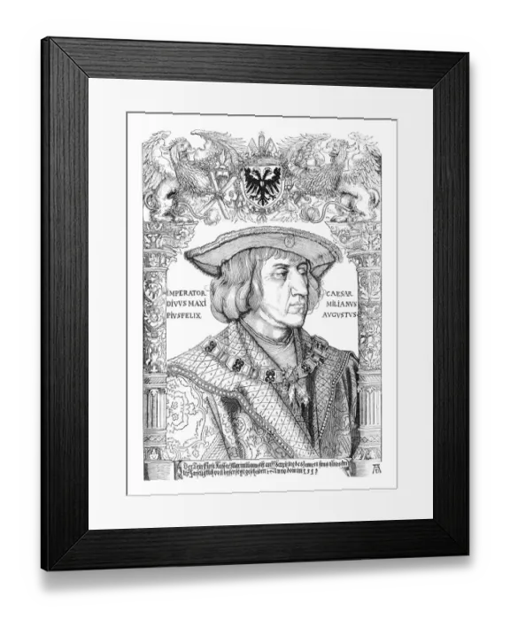 Framed Print : Holy Roman Emperor Maximilian I portrait by Albrecht Durer 1519 Framed Print : Holy Roman Emperor Maximilian I portrait by Albrecht Durer 1519