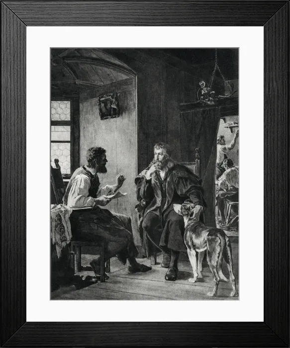 Framed Print : Albrecht Durer Visiting Hans Sachs Framed Print : Albrecht Durer Visiting Hans Sachs