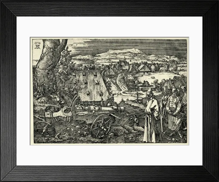 Framed Print : Landscape with Cannon Framed Print : Landscape with Cannon