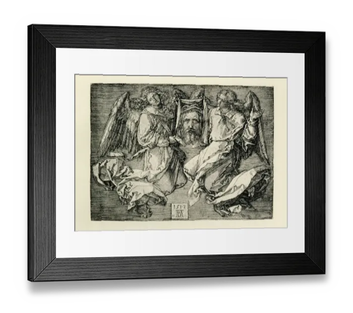 Framed Print : Sudarium Displayed by Two Angels Framed Print : Sudarium Displayed by Two Angels