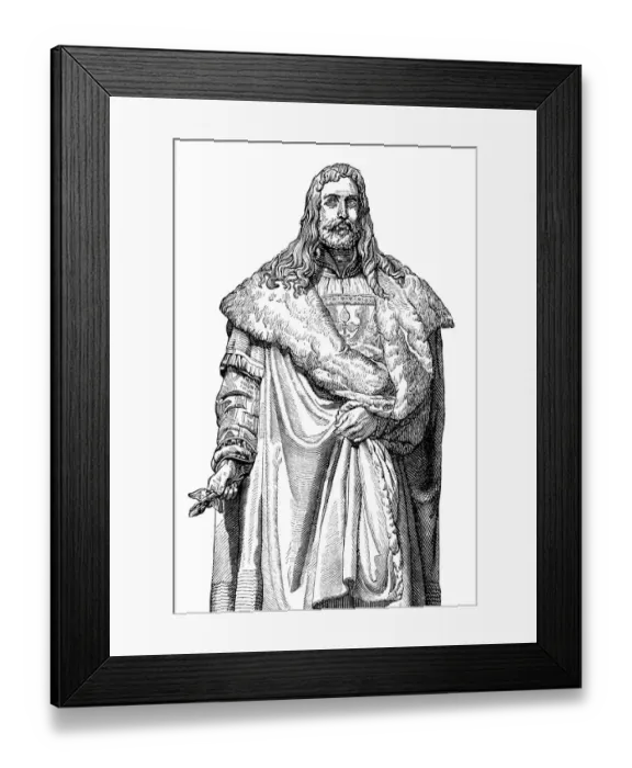 Framed Print : Engraving of painter Albrecht DAOErer from 1870 Framed Print : Engraving of painter Albrecht DAOErer from 1870