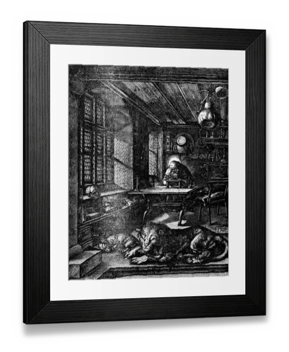 Framed Print : Saint Jerome in His Study by Albrecht DAOErer - 16th Century Framed Print : Saint Jerome in His Study by Albrecht DAOErer - 16th Century