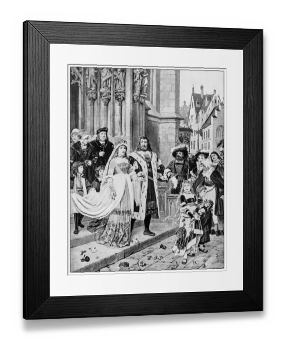 Framed Print : Antique illustration of important people of the past: Albrecht DAOErers wedding Framed Print : Antique illustration of important people of the past: Albrecht DAOErers wedding