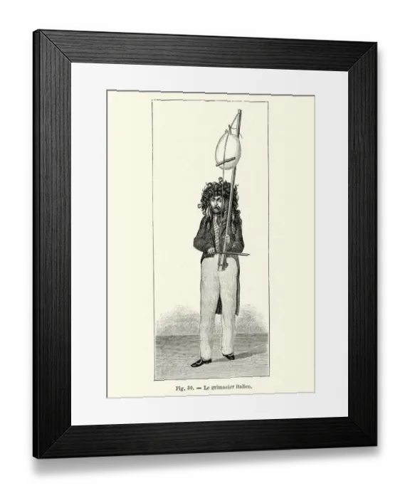 Framed Print : Italian Grimacier or pantomime artist, early 19th Century Framed Print : Italian Grimacier or pantomime artist, early 19th Century