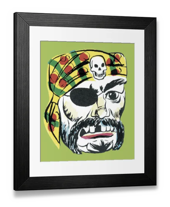 Framed Print : Pirate Face Framed Print : Pirate Face