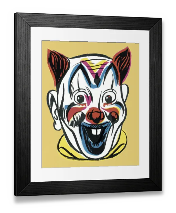 Framed Print : Scary Clown Face Framed Print : Scary Clown Face