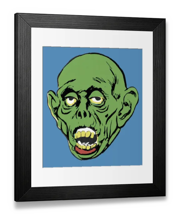 Framed Print : Zombie Head Framed Print : Zombie Head